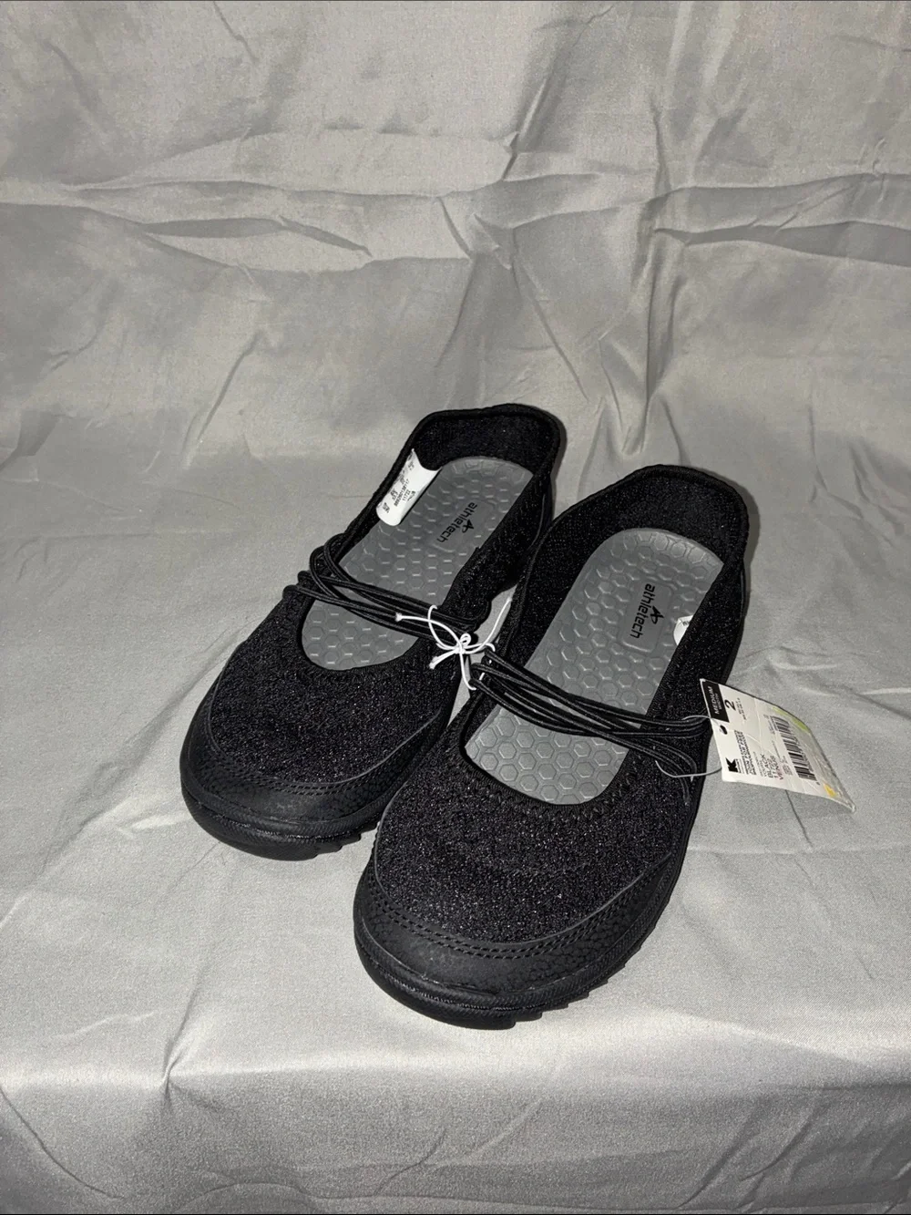 Athletech Black Kids Mary Jane Slip-On Shoes